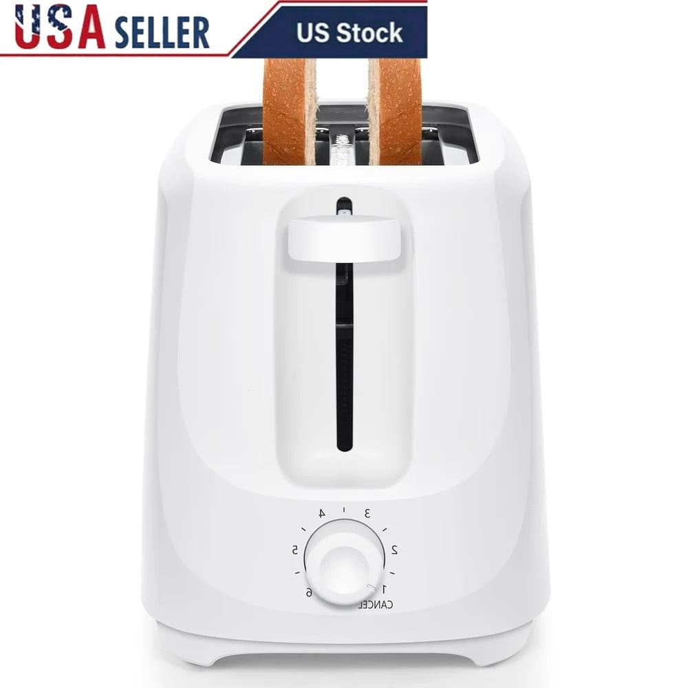 2-Slice Toaster with Adjustable Shade Self-Centering Guides Removable Crumb Tray Cord Wrap Easy Cleanup Perfect Breakfast Snacks