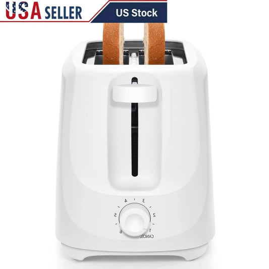 2-Slice Toaster with Adjustable Shade Self-Centering Guides Removable Crumb Tray Cord Wrap Easy Cleanup Perfect Breakfast Snacks