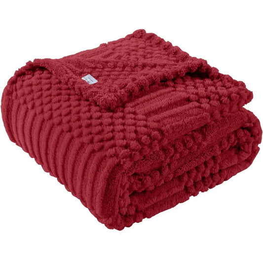 Red Fleece Throw Blanket 50x70 Inch Plush Cozy For Sofa Living Room