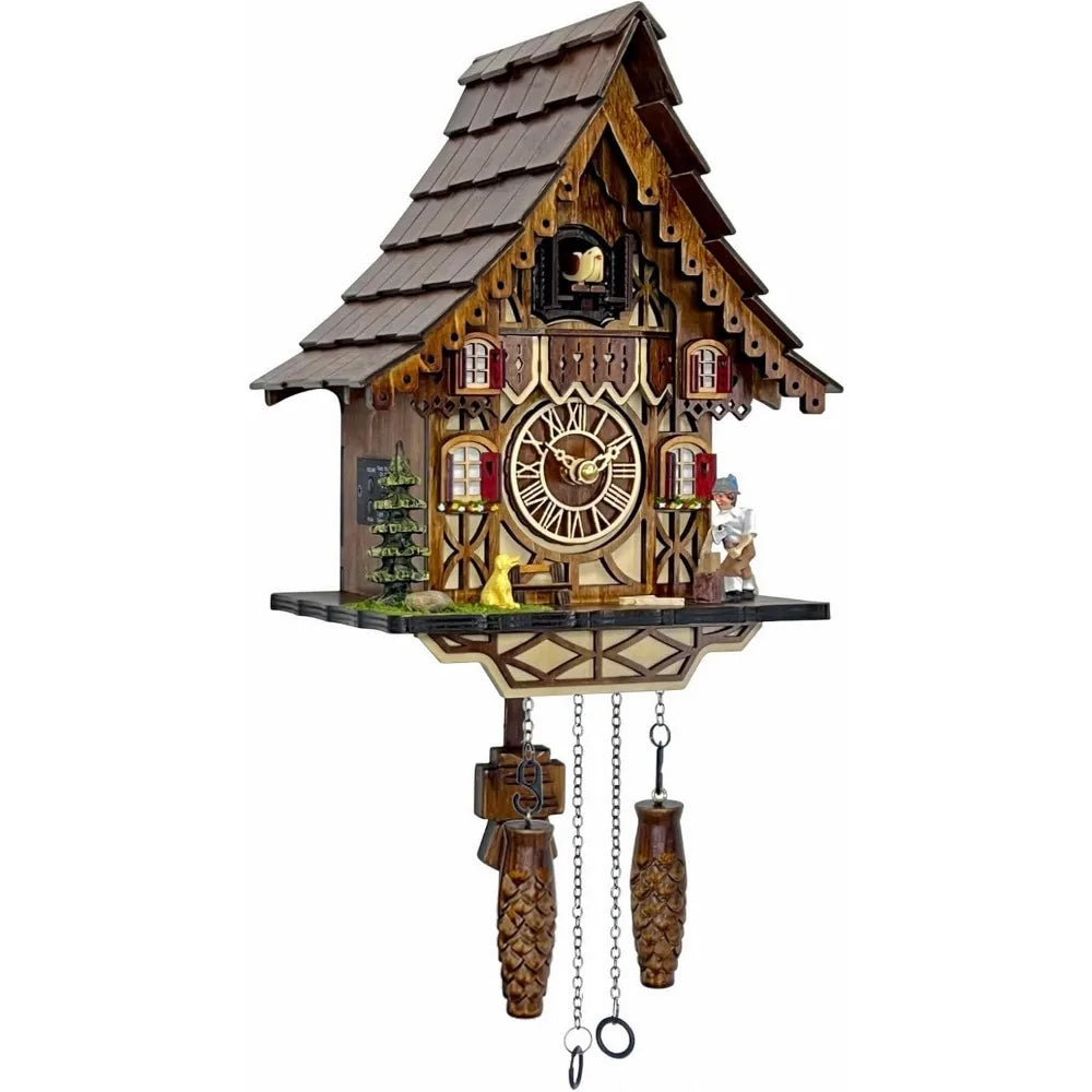 Cuckoo Clock For Wall Art Black Forest Antique With 12 Melodies Night Mode
