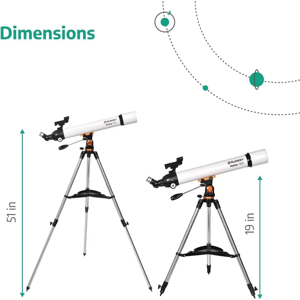 SkyWays 70070 Telescope 70mm Aperture 10x Magnification For Astronomy And Stargazing