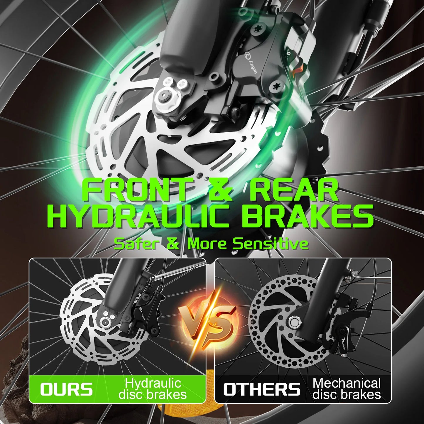 Moobelo M1 48V 2000W Dual Motor E Bike 26 Inch Fat Tires Front Suspension