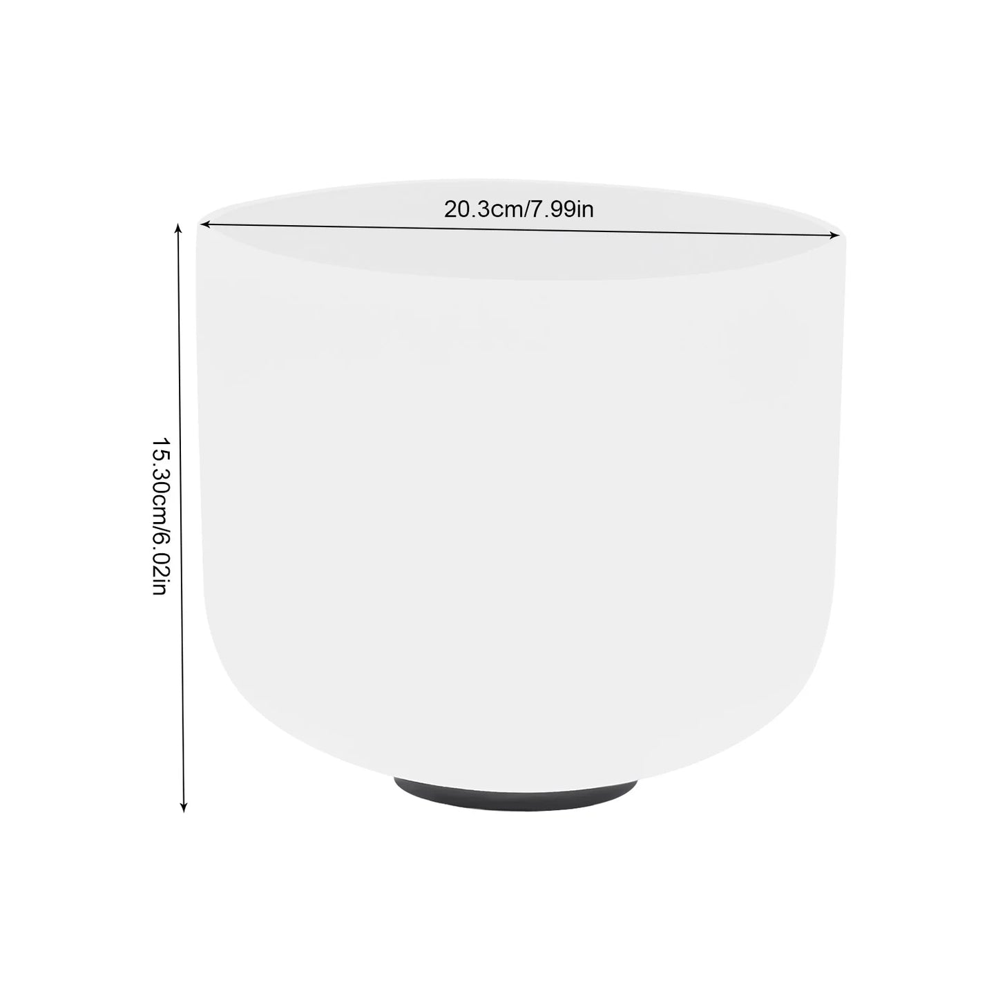 Singing Bowl Round 8 inch Singing Bowl Singing Bowl High-purity Quartz Material 432-440Hz Vibration Frequency For Sound Healing