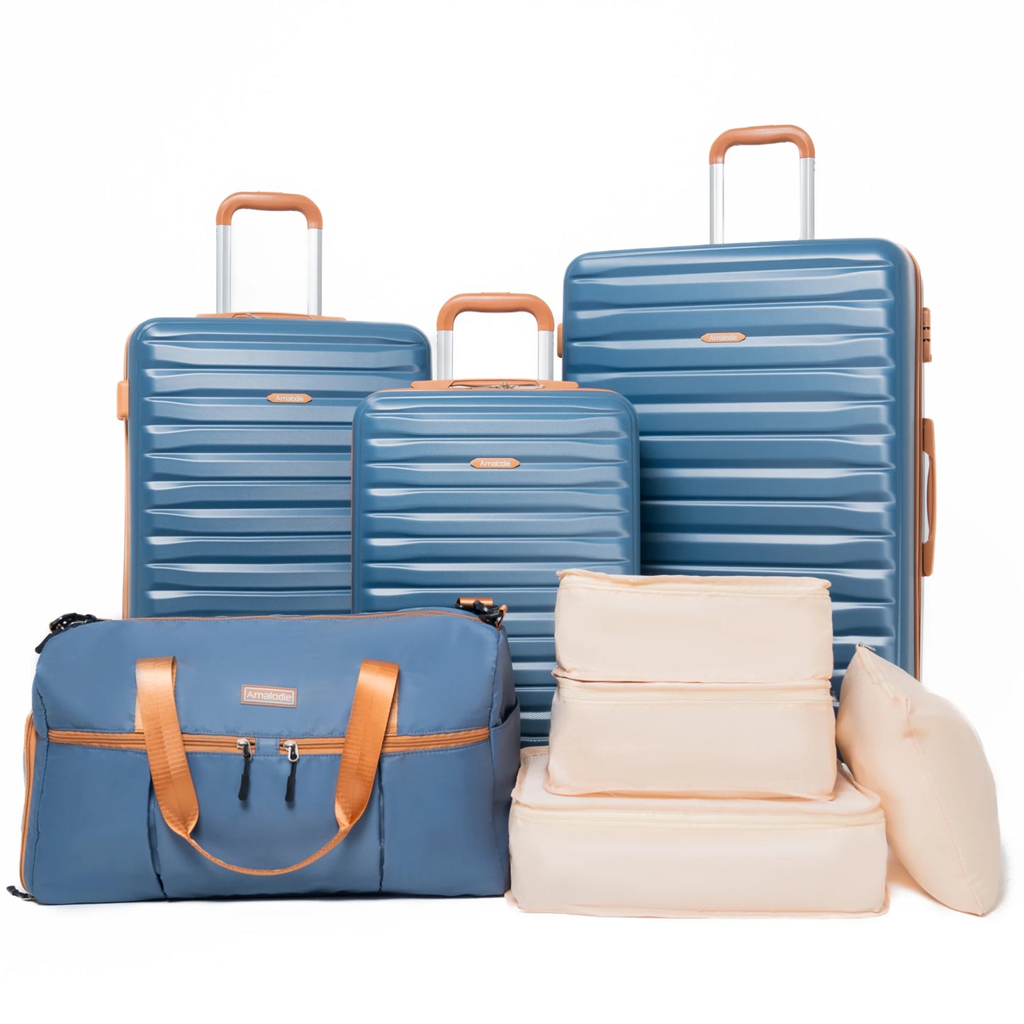 Travelhouse 3 Piece ABS Luggage Set With Spinner Wheels TSA