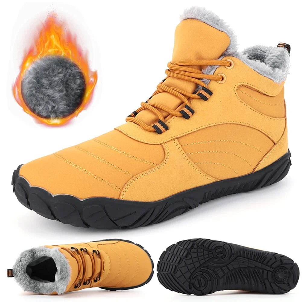 Unisex Waterproof Winter Hiking Shoes Fur Lined Warm Cotton Snow Boots