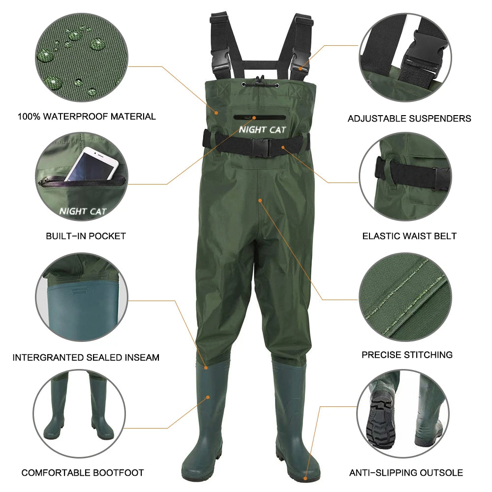 Lightweight Fly Fishing Waders Waterproof Chest Boots