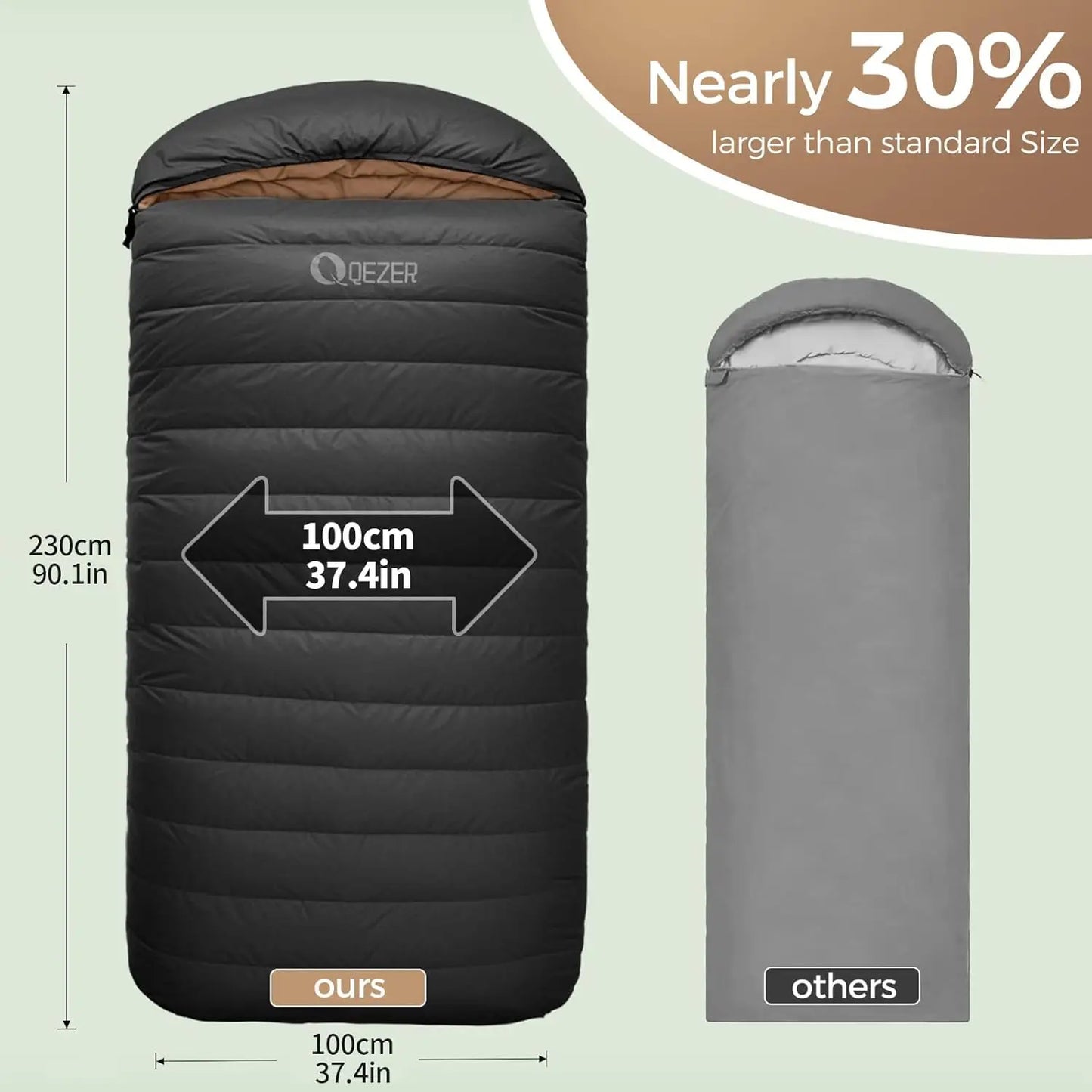 XL Four Seasons Oversized Ultralight Sleeping Bag For Adults For Camping And Hiking Nylon Shell