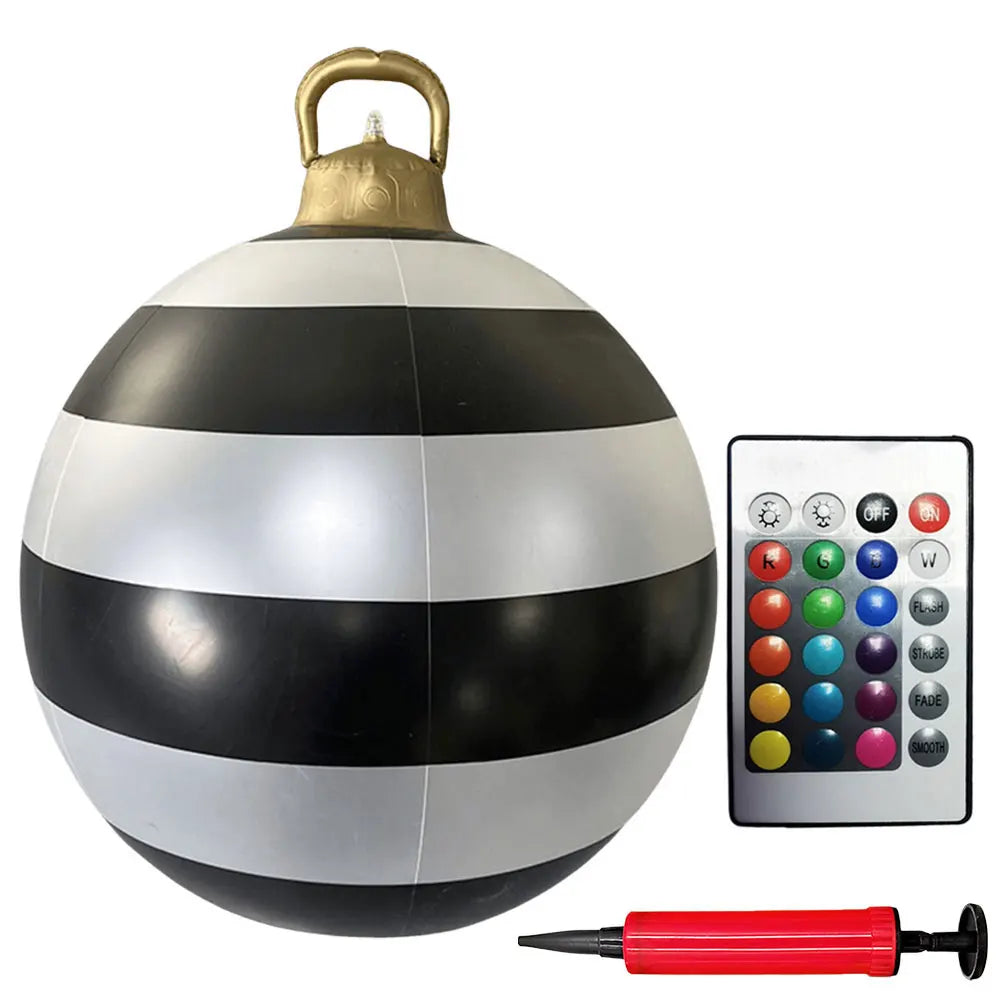 Giant Outdoor 60cm Light Up PVC Inflatable Christmas Ball With Remote Control