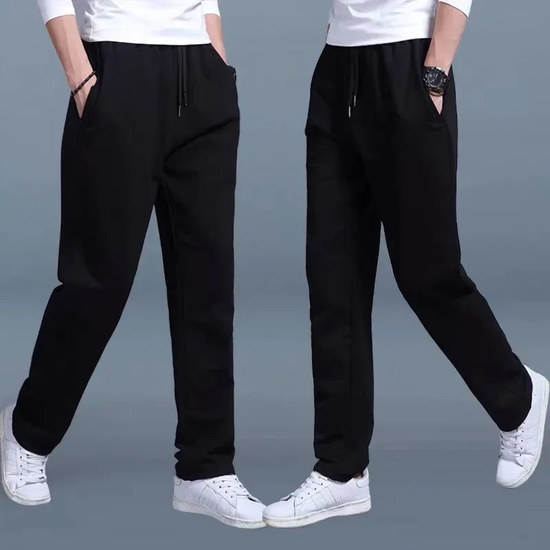 Men's Korean Straight Leg Jogger Sweatpants for Running and Workout Gym