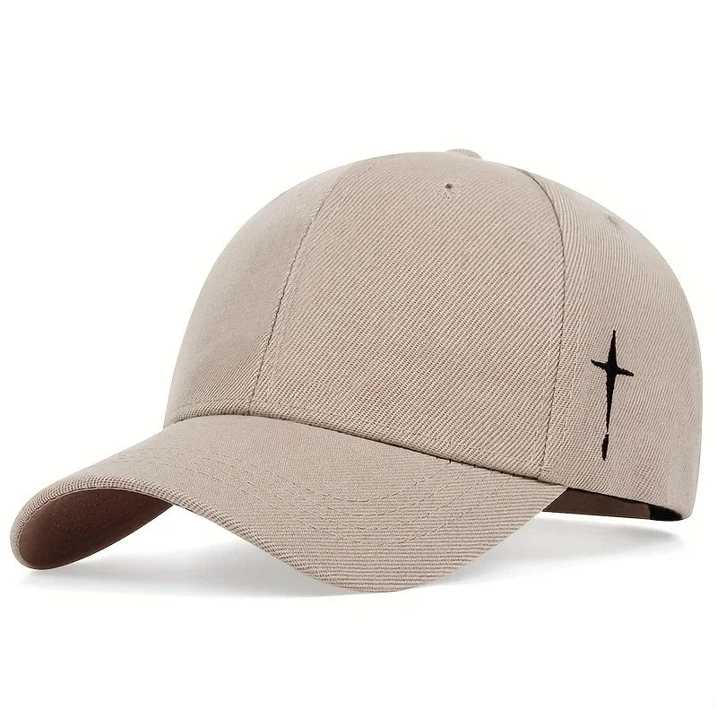 Unisex Cross Embroidery Snapback Baseball Cap Adjustable