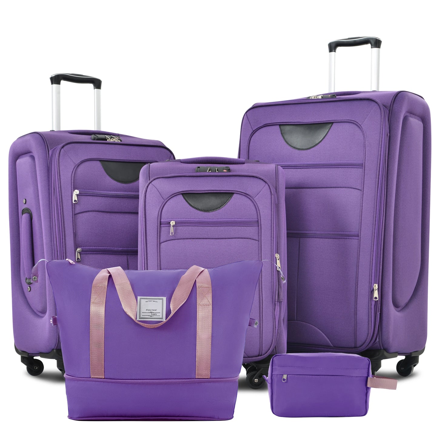 Softside Luggage Set 5 Piece Expandable Spinner Lightweight