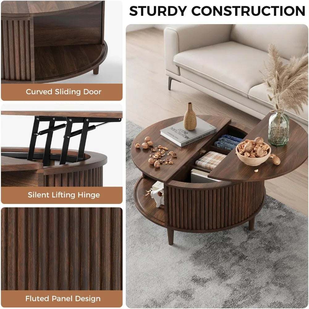 Mid Century Modern Lift Top Coffee Table With Storage