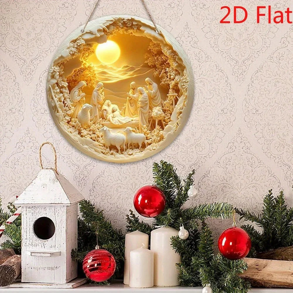 Bohemian Nativity Wall Hanging Floral Christmas Decor For Living Room Bedroom