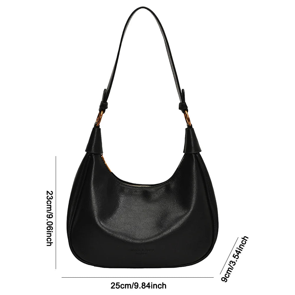 Women PU Leather Shoulder Bag With Adjustable Strap Crossbody Zipper Work Travel