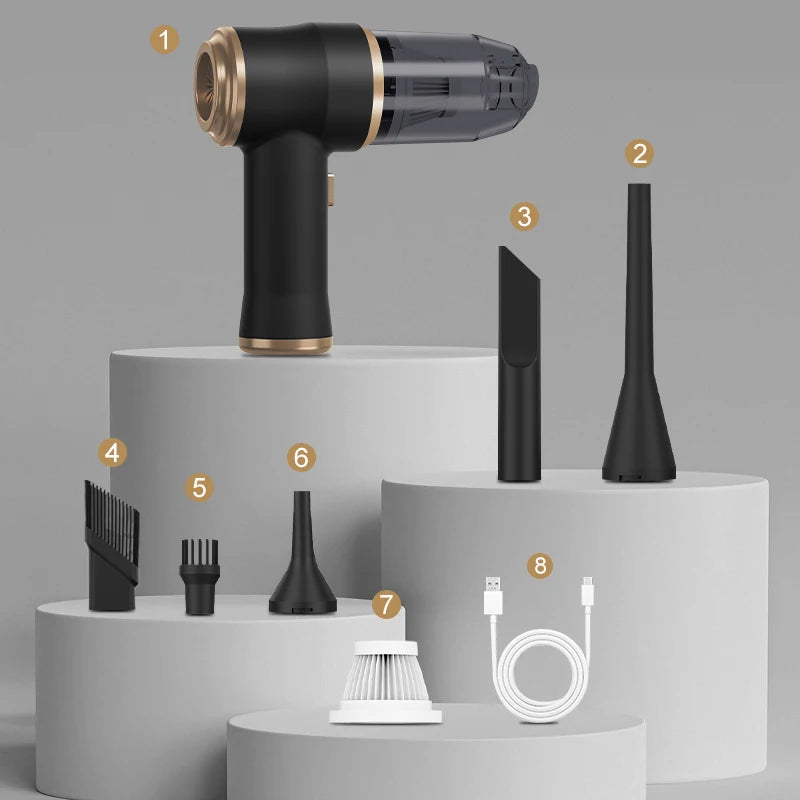 Cordless Car Vacuum Cleaner Bagless Portable High Power With HEPA Filter