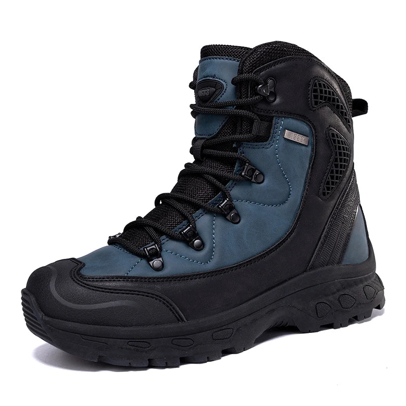 Mens Hiking Boots Waterproof Breathable Mountain Climbing Shoes Lace Up Outdoor