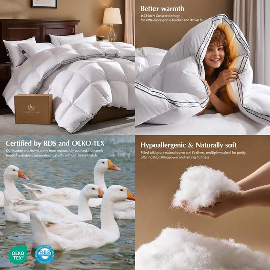 Queen Size Pacific Coast Goose Down Duvet Insert Heavyweight Winter Comforter