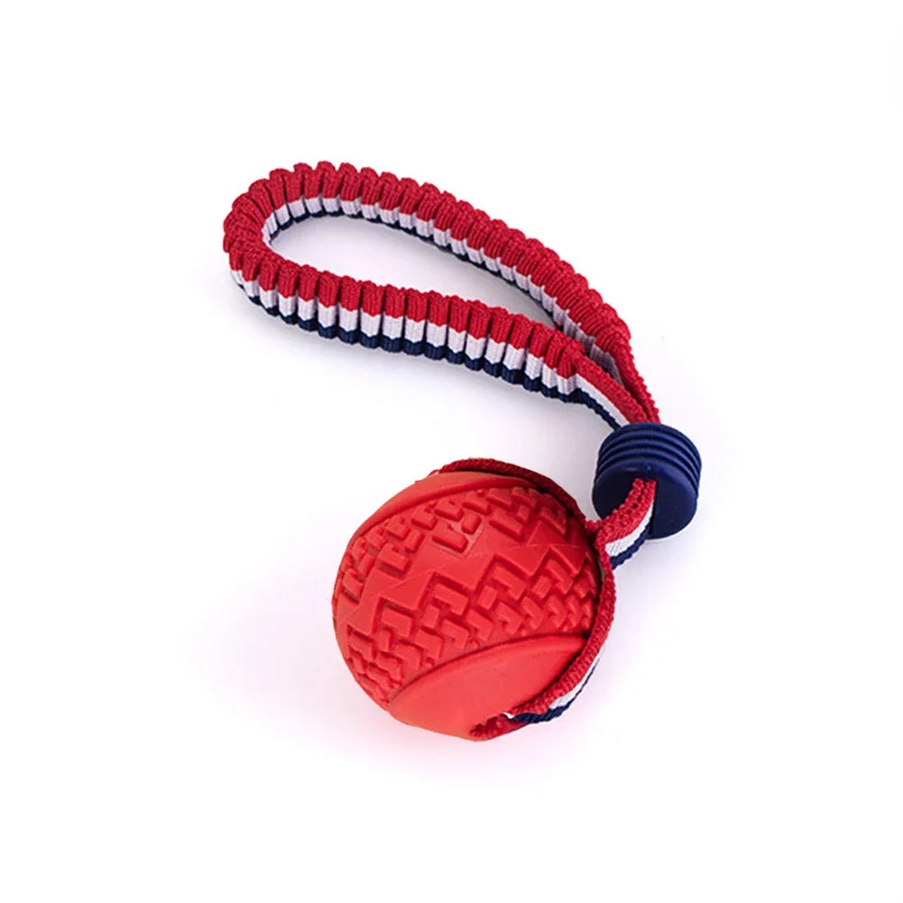 Interactive Training Rope Knot Dog Toy Ball for Puppies Chew Toy with String Molar Resistant Teeth Cleaning