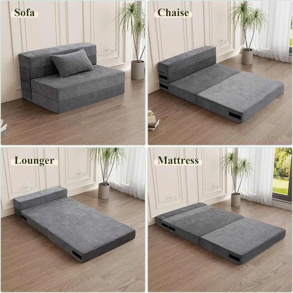 Sofa Bed Convertible Sleeper Chair Pillow Fold Out Couch