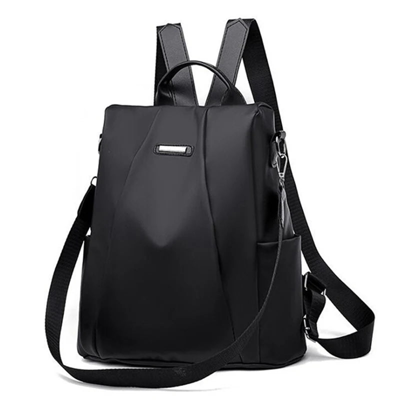 New Women's Multifunction Backpack Solid Color School Bag