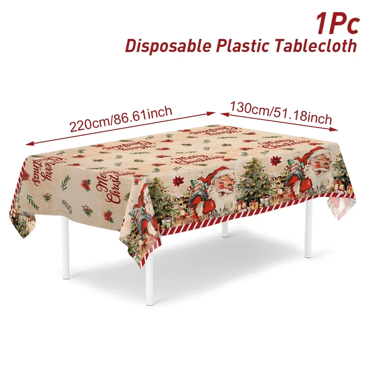 Christmas Snowflake Plastic Tablecloth For Navidad Natal And New Year Decor