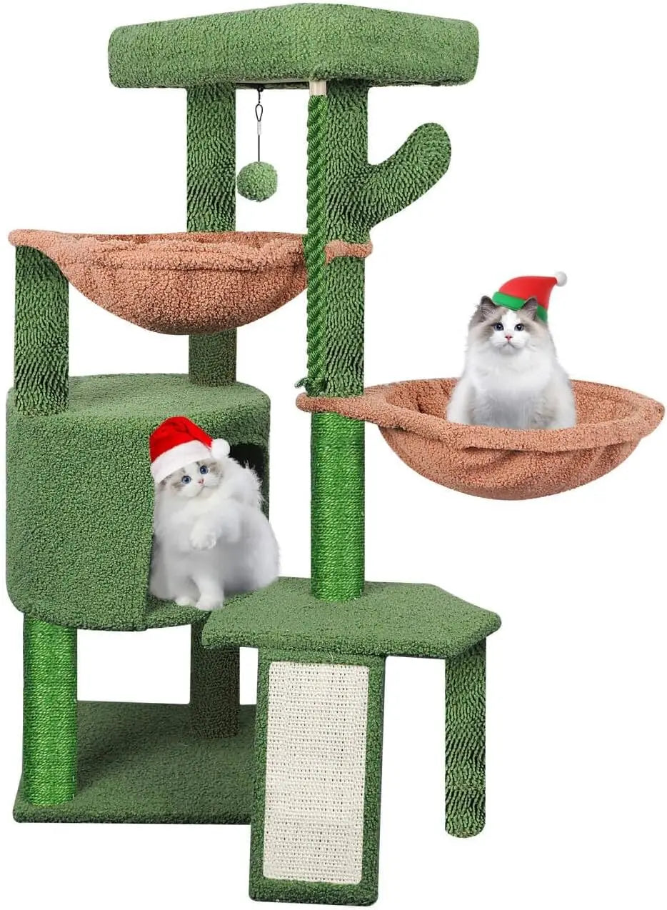 Xin Three Layer Cat Tree With Cat Condo And Two Hammocks Grey