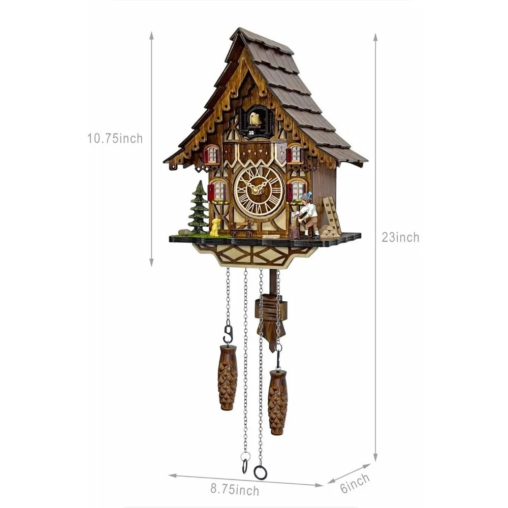 Cuckoo Clock For Wall Art Black Forest Antique With 12 Melodies Night Mode
