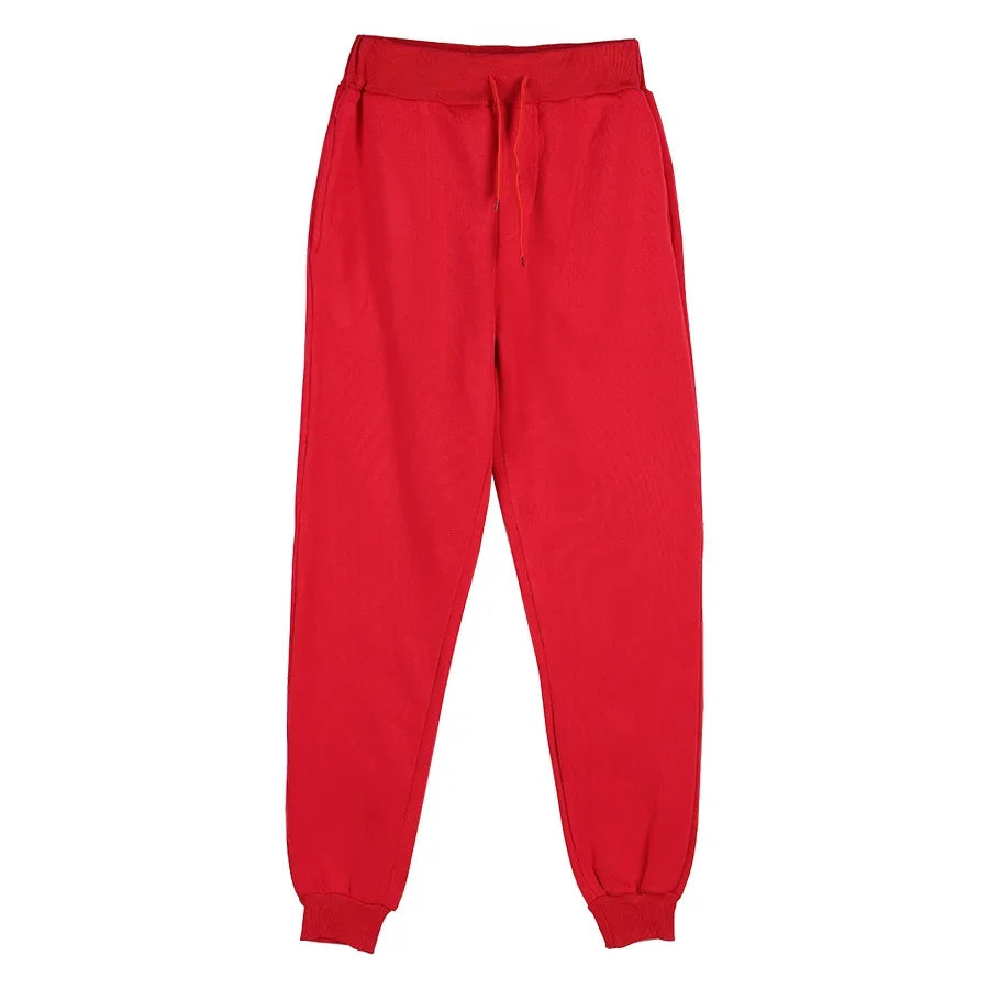 Mens Fleece Jogger Sweatpants For Autumn Winter Running Gym Pants Solid Color