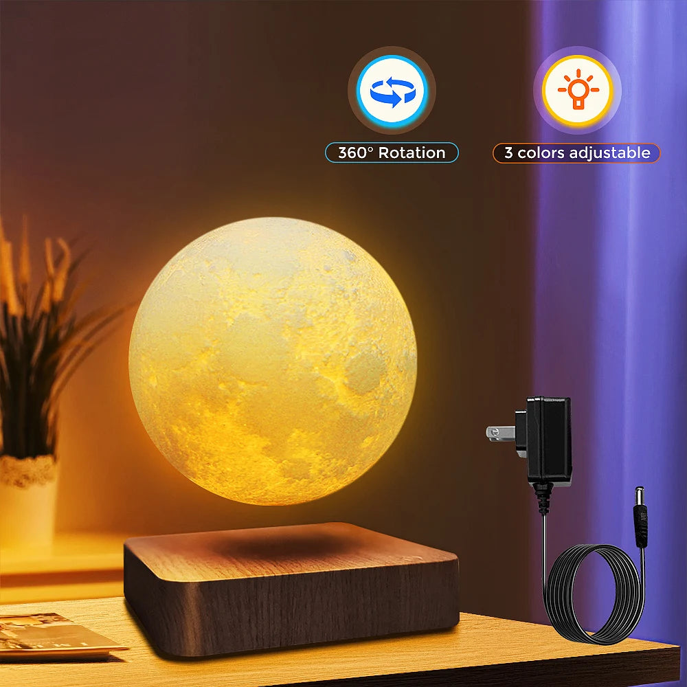 Levitating Moon Lamp Magnetic Floating Nightlight 3 Modes