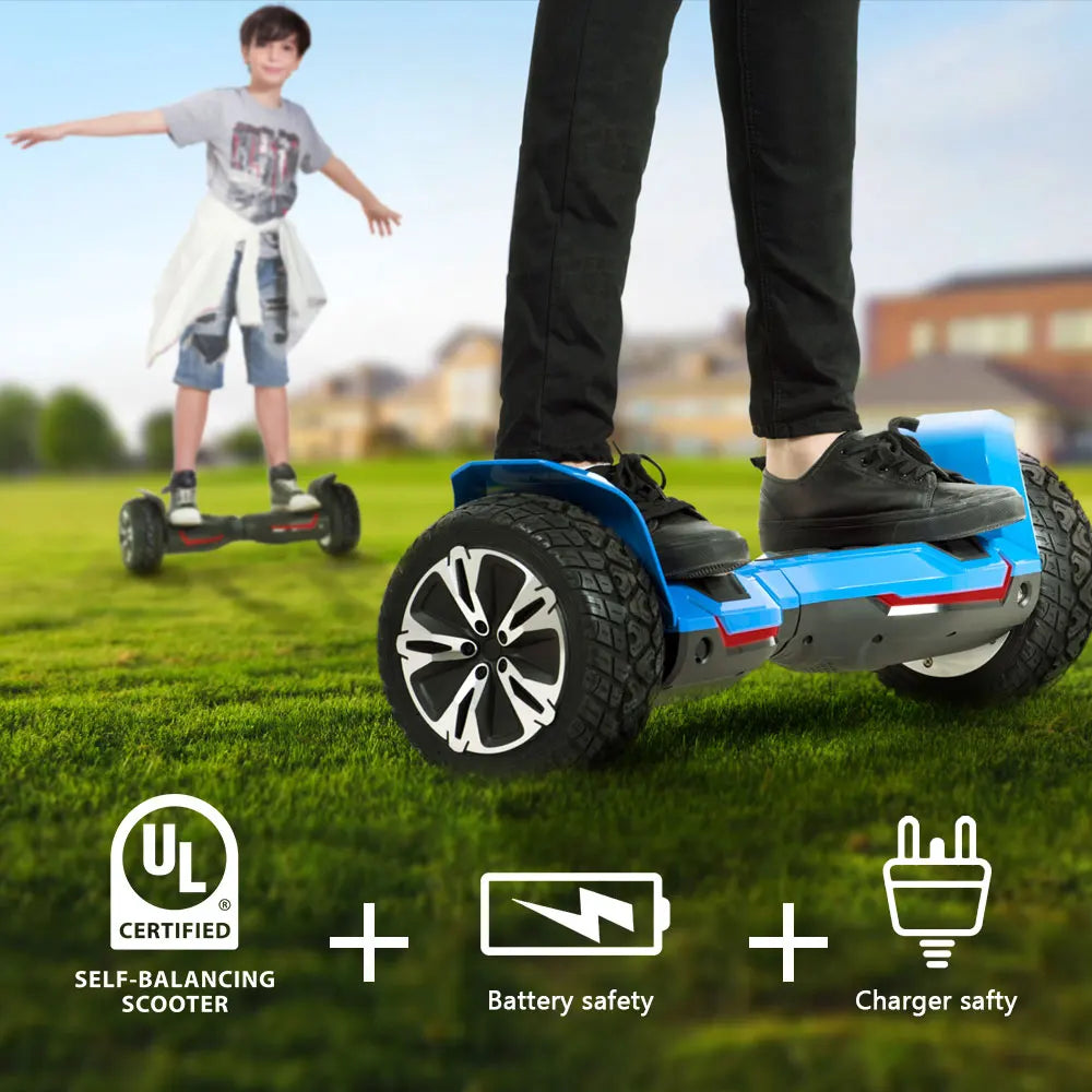8.5 Inch All Terrain Hoverboard With Bluetooth Speakers LED Lights UL2272