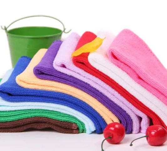 10Pcs Microfiber Towels For Kitchen Absorbent Thicker Cloth Cleaning