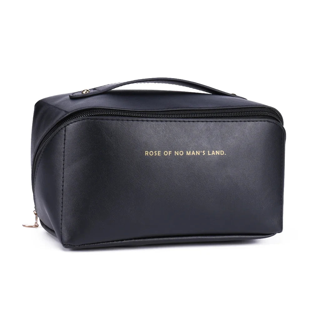 Women Large Capacity Leather Cosmetic Bag Travel Organizer