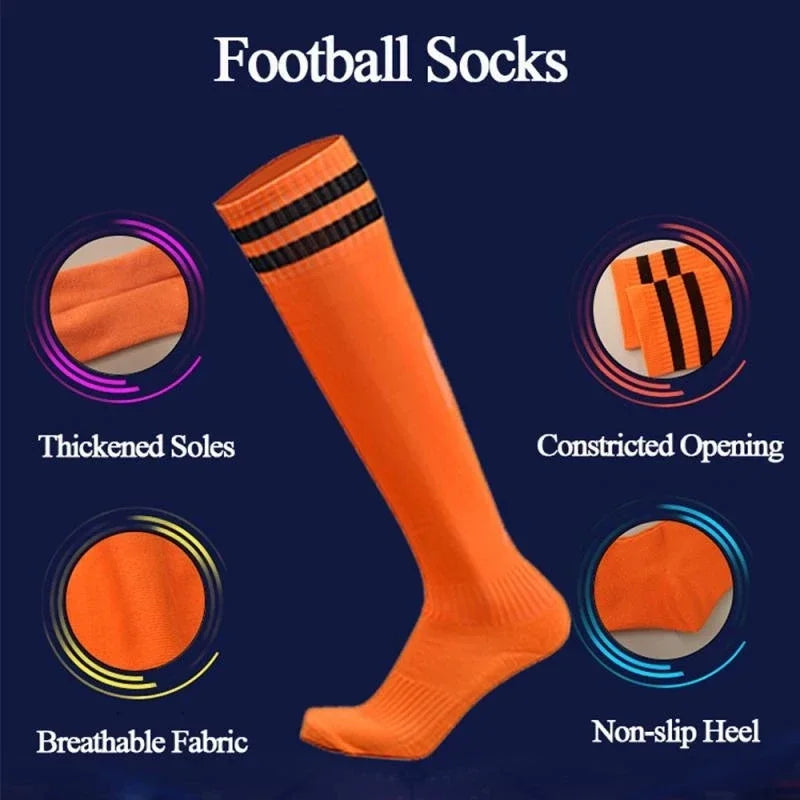 Compression Socks Soccer Socks Non Slip Knee High Striped
