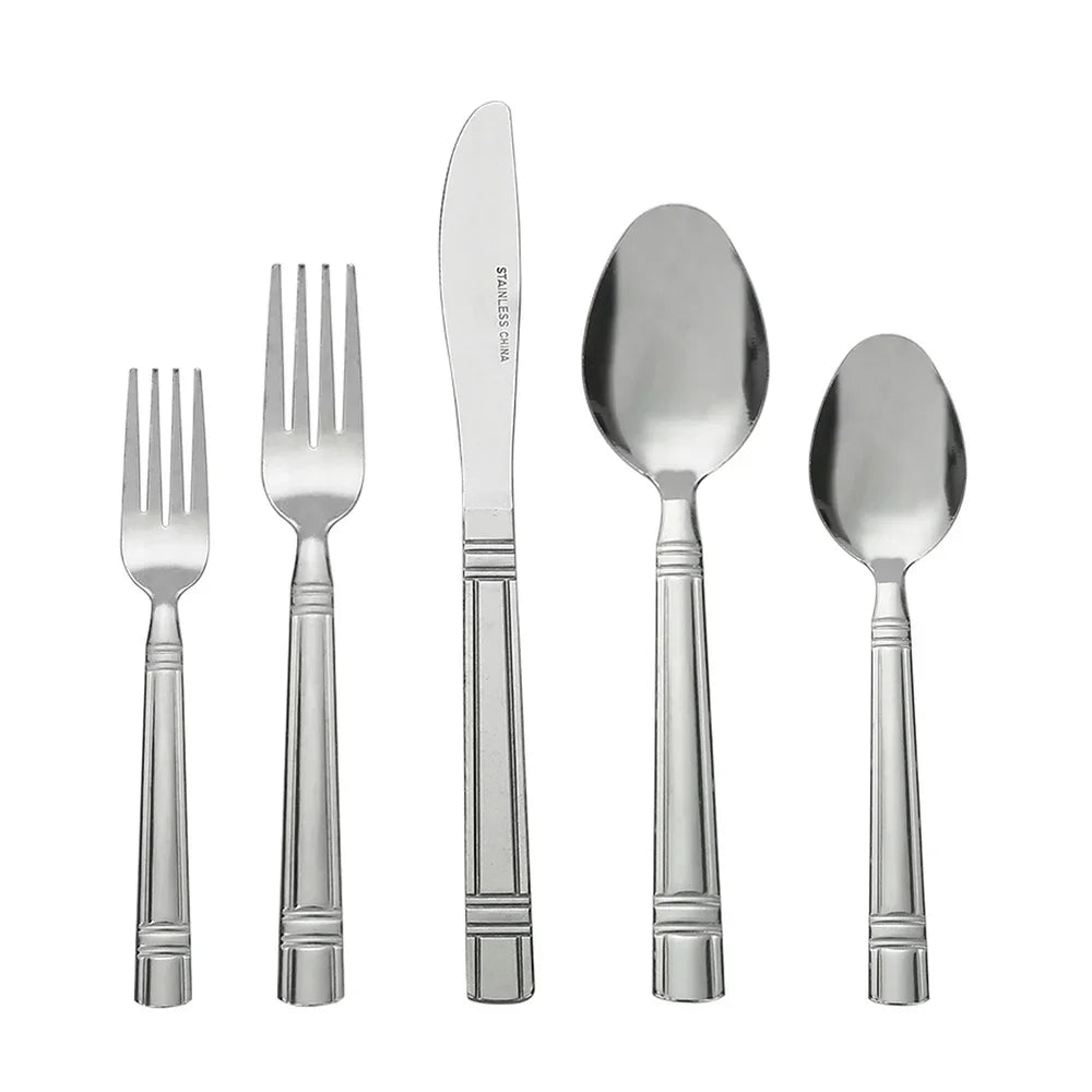 Elegant 49 Piece Stainless Steel Flatware Set With Organizer Tray For 8