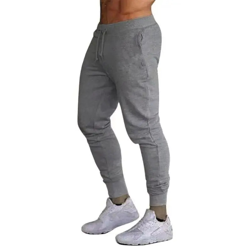 Mens Fleece Jogger Sweatpants For Autumn Winter Running Gym Pants Solid Color