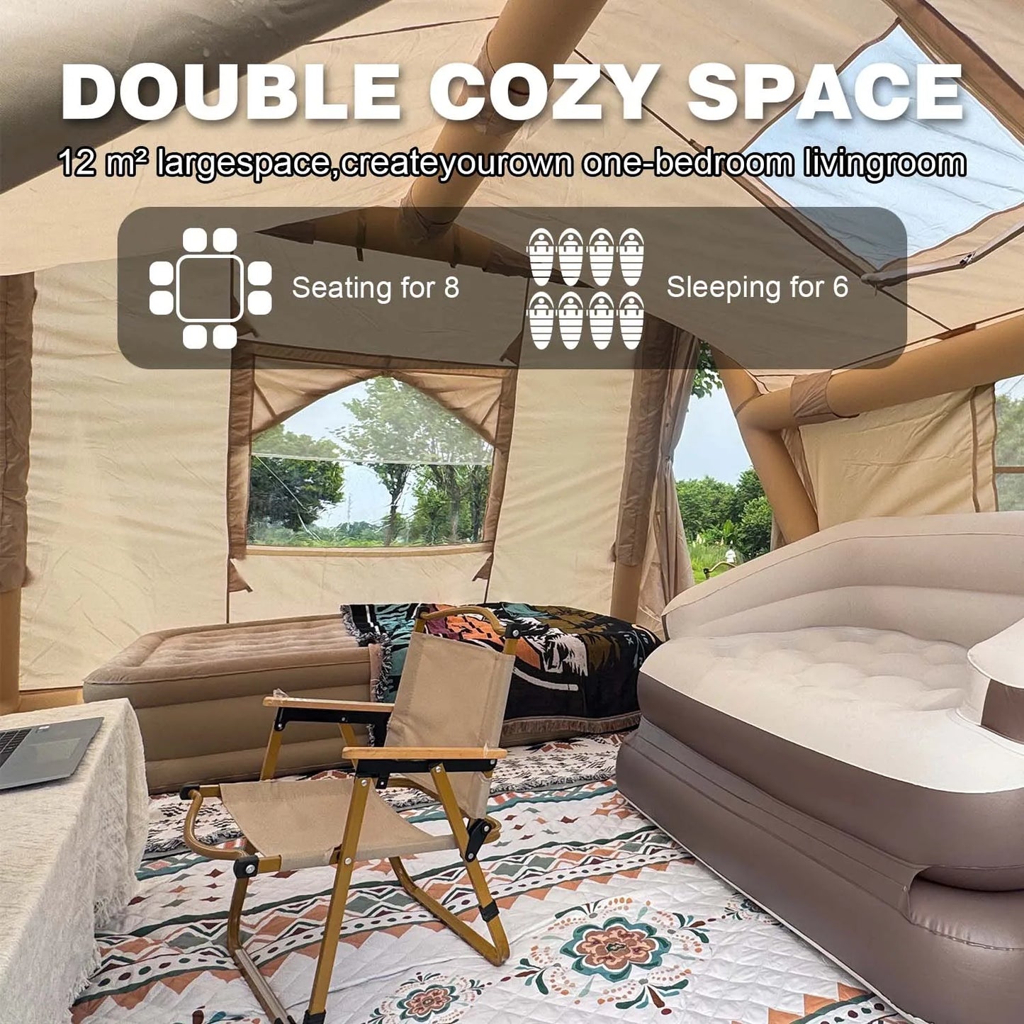 Large Inflatable Tent For 8 To 10 People 135 Sqft Tent