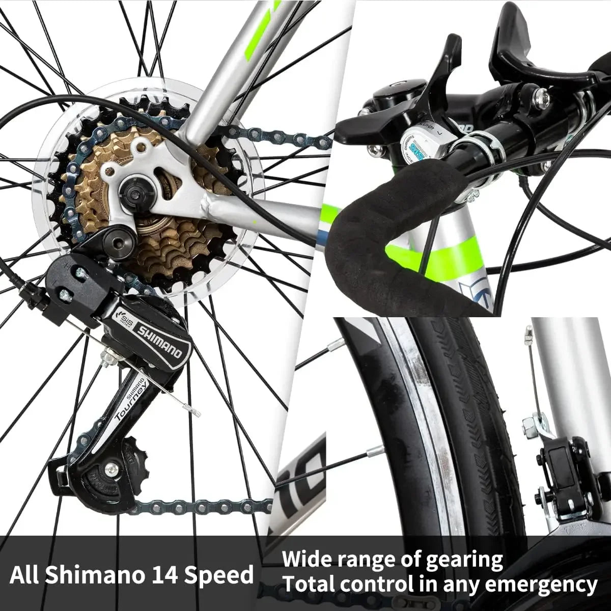 Road Commuter Bike 700C Wheels 14 Speeds Urban City Bicycle