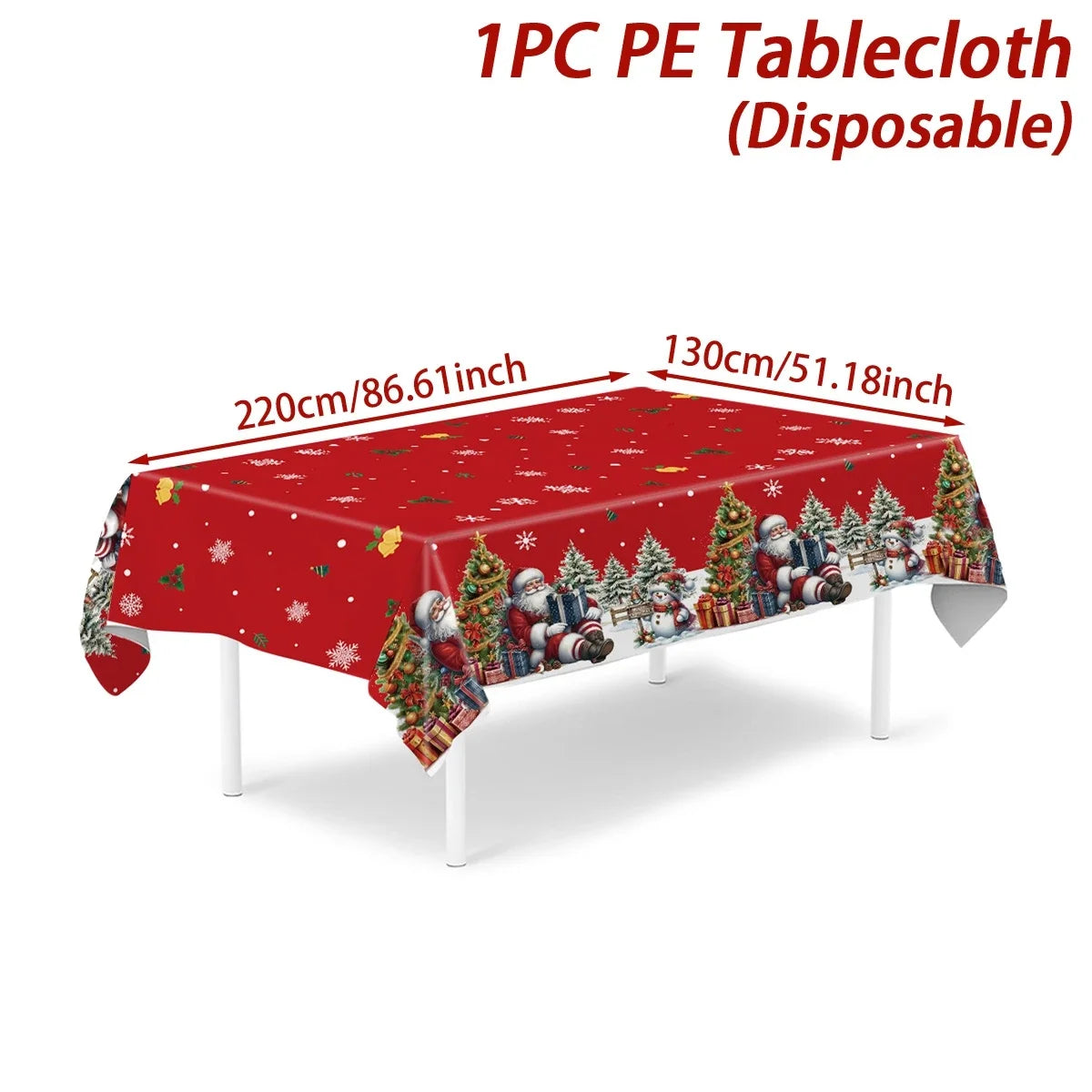 Christmas Snowflake Plastic Tablecloth For Navidad Natal And New Year Decor