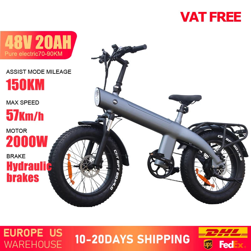 HX Q3 E Bike 2000W 48V 20Ah Fat Tire 20Inch Mountain Bike