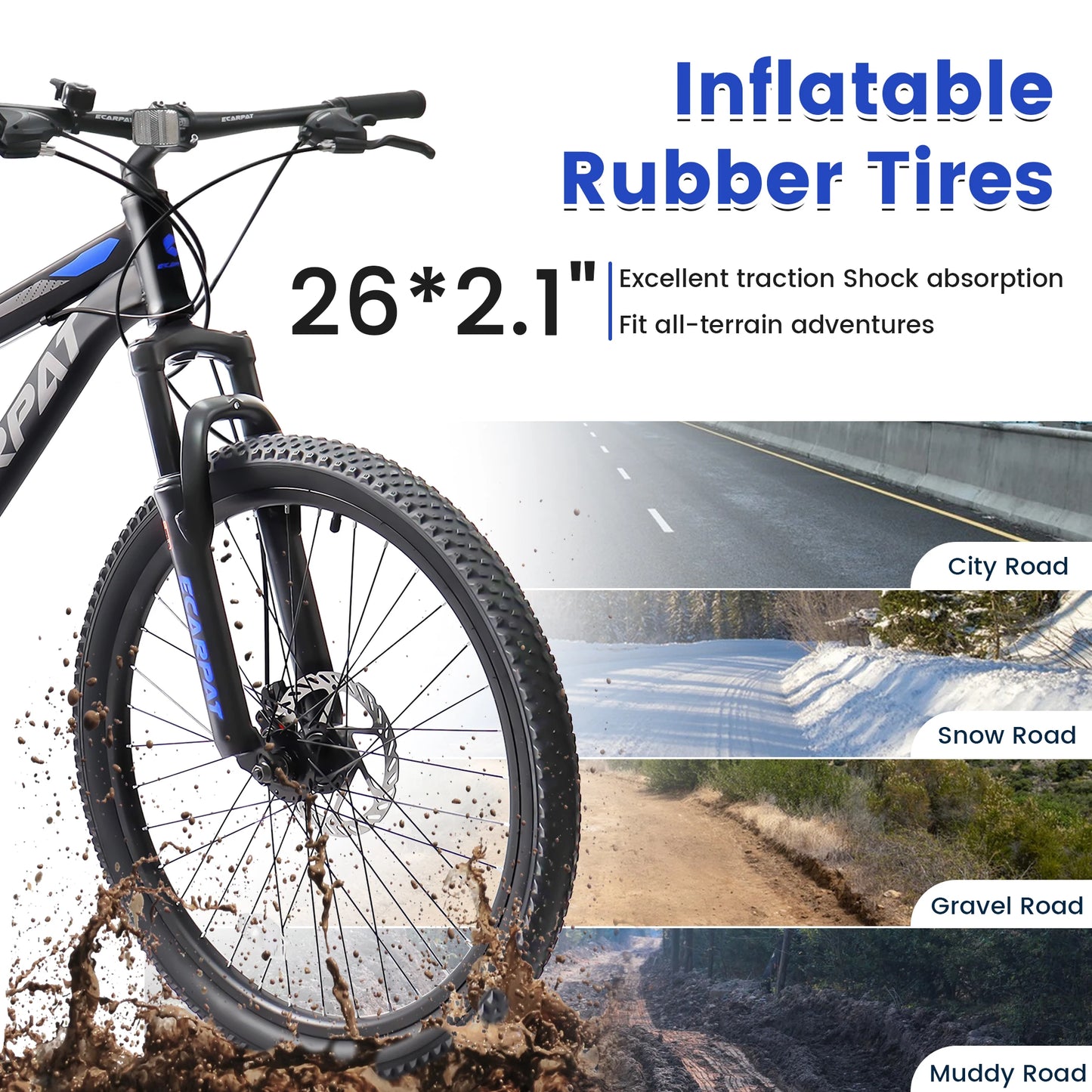 Ecarpat Dual Full Suspension Mountain Bike 21 Speed Disc