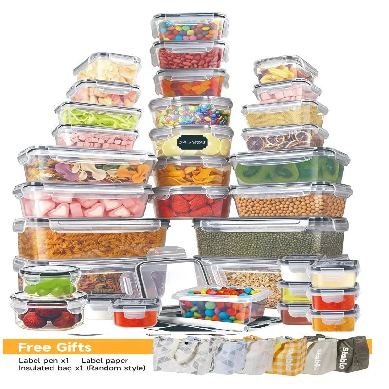48Pcs BPA Free Food Storage Set With 24 Airtight Containers And Lids With Labels For Pantry Travel Kitchen Organization