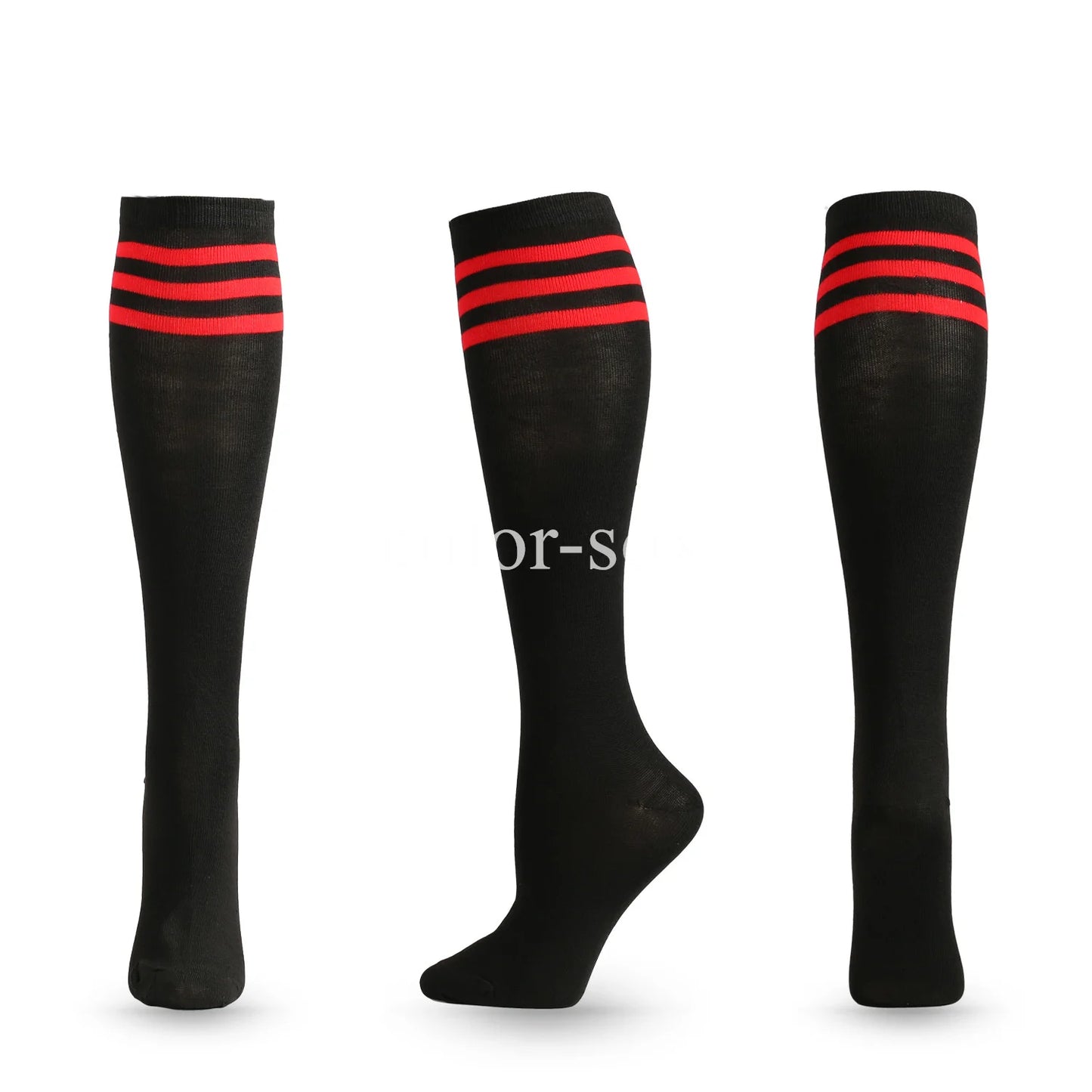 Compression Socks Soccer Socks Non Slip Knee High Striped