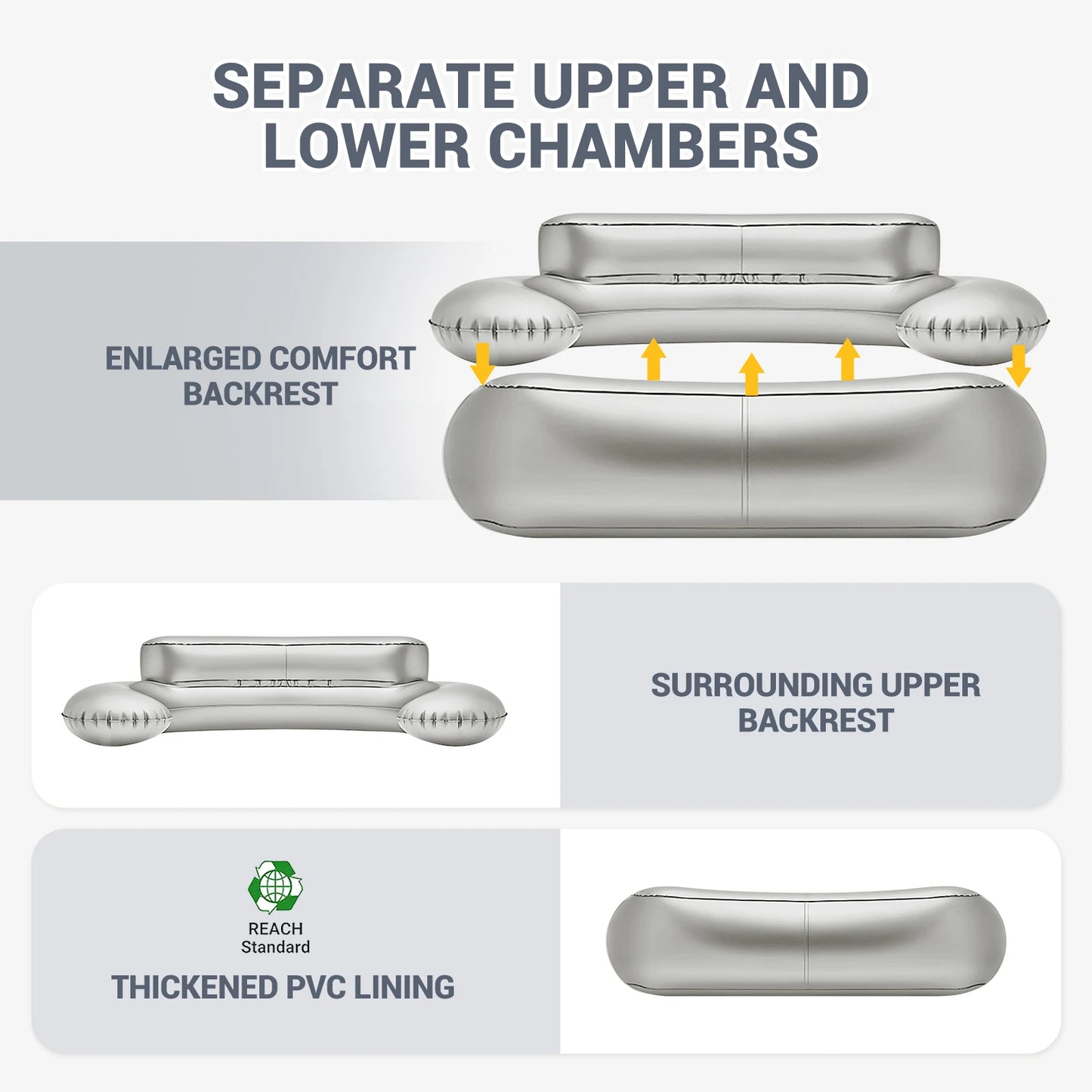 KingCamp Double Air Couch Inflatable Lounger for Outdoor Picnics and Beach Games