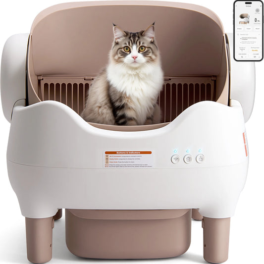 Self Cleaning Litter Box Auto Cat App Odor Free Open Top