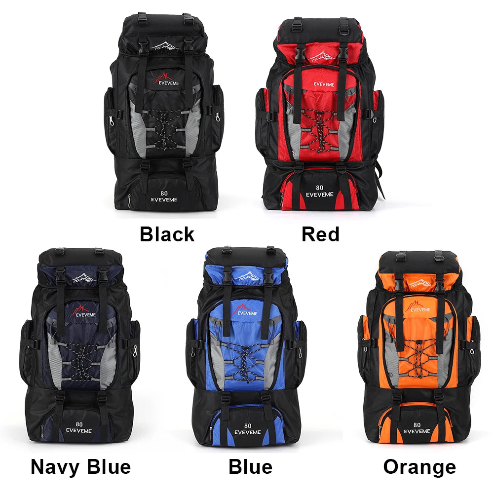 80L Waterproof Hiking Backpack for Camping Trekking Mountaineering Rucksack