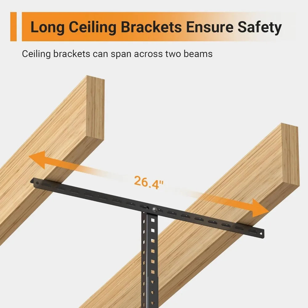 4x8ft Overhead Garage Storage Rack With Adjustable Ceiling Drop Down 22-40