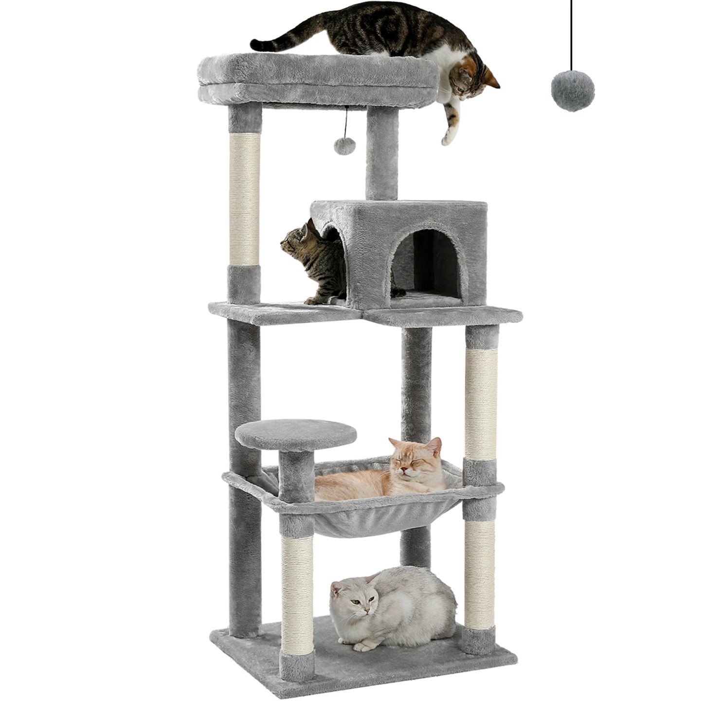 5 Level Cat Tree for Large Cats with Sisal Scratching Posts