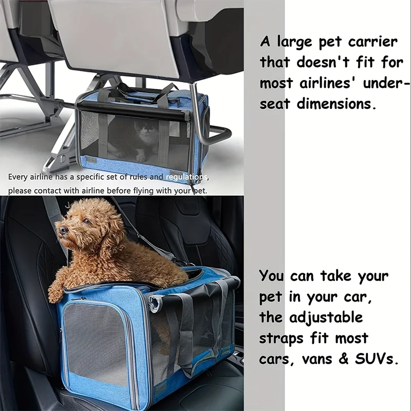 Breathable All Round Pet Carrier Bag For Cats And Dogs Portable Airline Approved