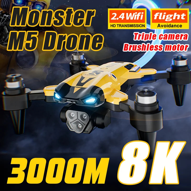 KBDFAC M5 Max Drone 8K And 4K Camera Optical Flow Brushless Quadcopter