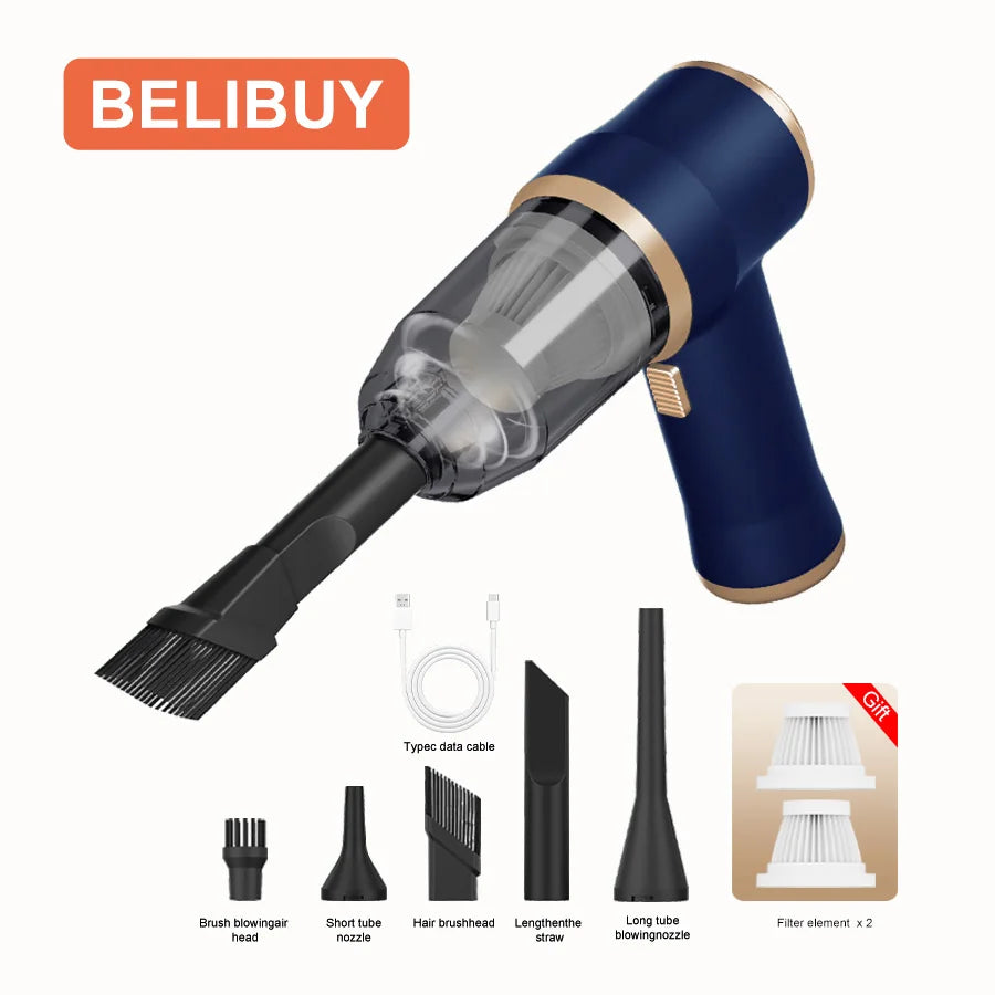Cordless Car Vacuum Cleaner Bagless Portable High Power With HEPA Filter
